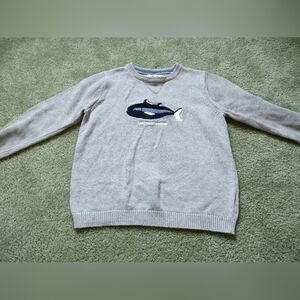 Boy Gray Sweater with Whale Design